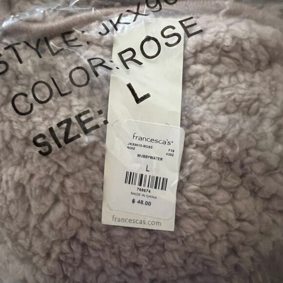 NWT Francesca's Harper Heritage Rose Pink Wubby Open Cardigan Vest - Picture 8 of 10